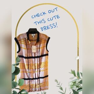 Jason Wu Striped Yellow and Pink Dress - FITS MORE LIKE A SIZE 10